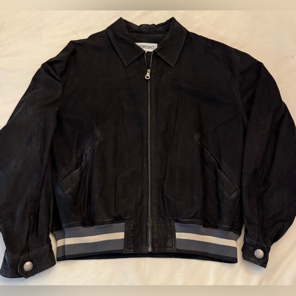 VTG! ICEBERG Ice Peace Panda Bomber Pelle Leather w/ Panda Embroidery, sz XL - Picture 3 of 14